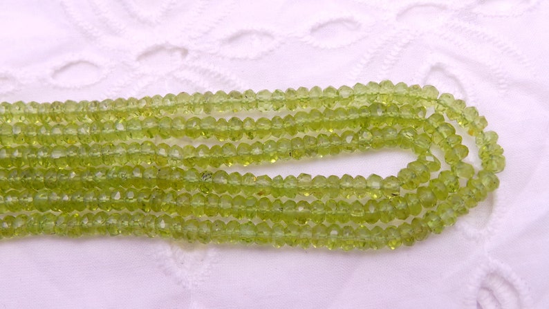 Gemstone Supply Top Quality Natural Peridot 13 Inch Strand Faceted Beads Shape 4 MM Peridot Beads Jewellery Making