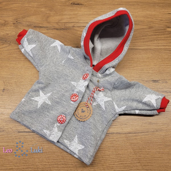 Puppenjacke Sweatjacke - (Puppengröße: 36-38 cm)