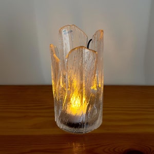 Muurla Finland Log Candle Holder For Tealight Vintage Design Glass