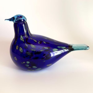Oiva Toikka Sinikki City of Vantaa Special Rare Art Glass Bird Iittala Finland