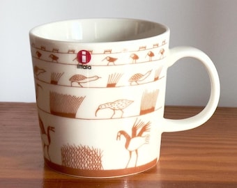 Oiva Toikka Collection Mug Birds (Linnut) Brown Vintage Design Ceramic by Iittala Finland Multiple Available