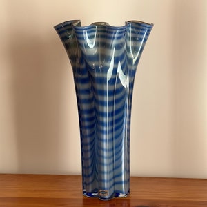 Oiva Toikka KOP Centerpiece Vase Sea Blue Massive Art Glass Rare Special Edition by Nuutajärvi Finland