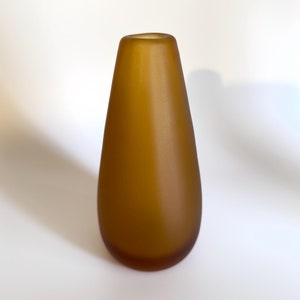 Riihimäen Lasi Meripihka Tall Vase Amber Signed Vintage Art Glass Nanny Still Finland
