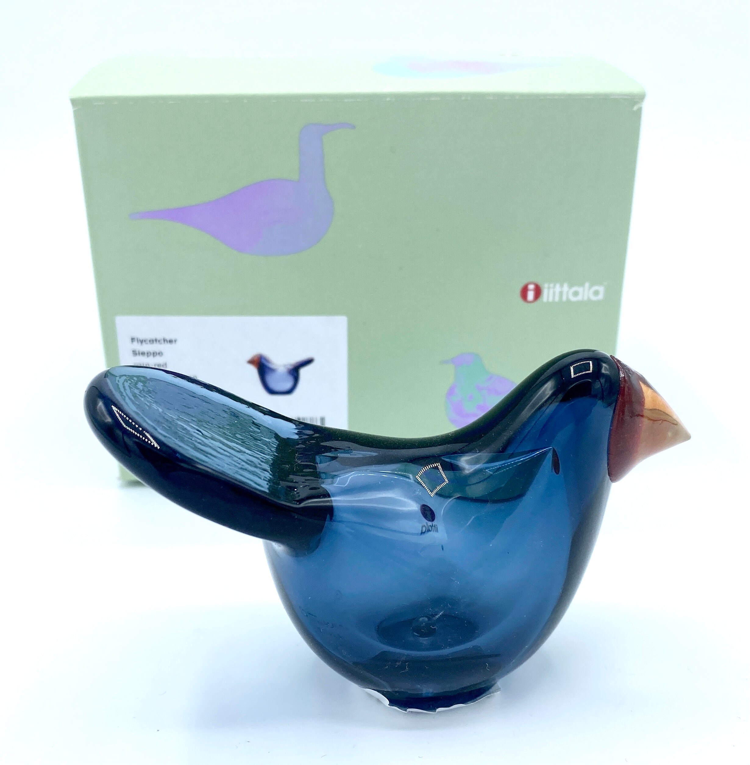 ガラス vintage sieppo/ Oiva Toikka Oiva Toikka Flycatcher (sieppo) Art Glass Bird Salmon Pink