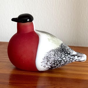 Oiva Toikka Bullfinch (Punatulkku) Glass Bird Original 1990s Design Art Glass Bird Iittala Finland