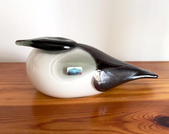 Nuutajärvi oiva toikka  Bunting Snow Bunting Black Bird by Oiva Toikka Nuutajärvi 1988-92