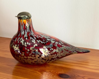 Oiva Toikka Atlas Glass Bird KOP Medium Company Bird Rare Blue and