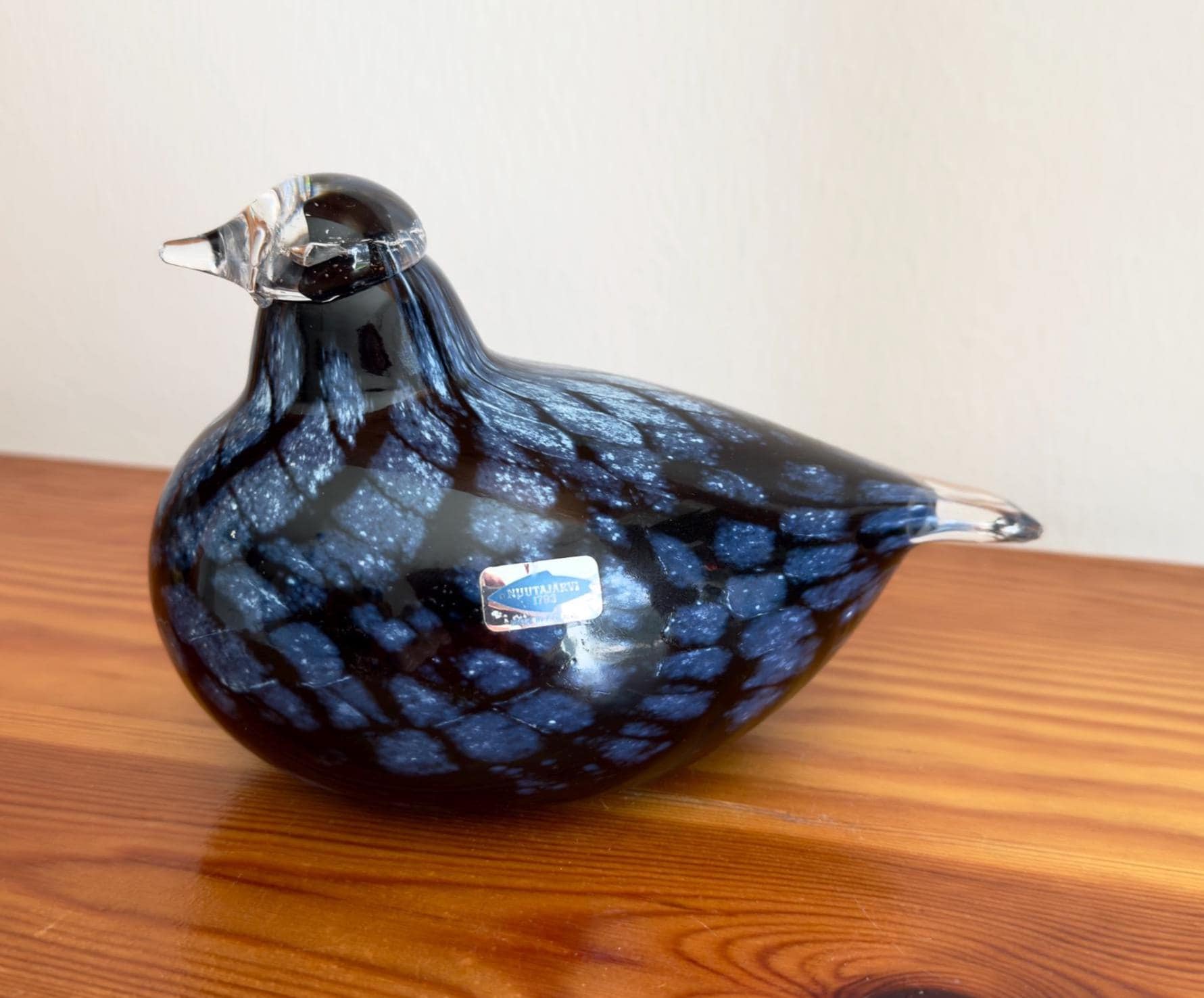 Oiva Toikka Verkkolintu (Hämeen Sähkö) Glass Bird Very Rare Vintage Design Art Glass by Iittala Nuutajärvi Finland