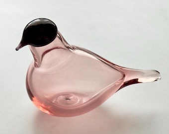 Oiva Toikka Flycatcher (sieppo) Footed Clear Glass Bird Extremely