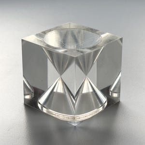 Tapio Wirkkala Hourglass A Moment for a Child Small Acrylic Cube Design Piece Made in Finland