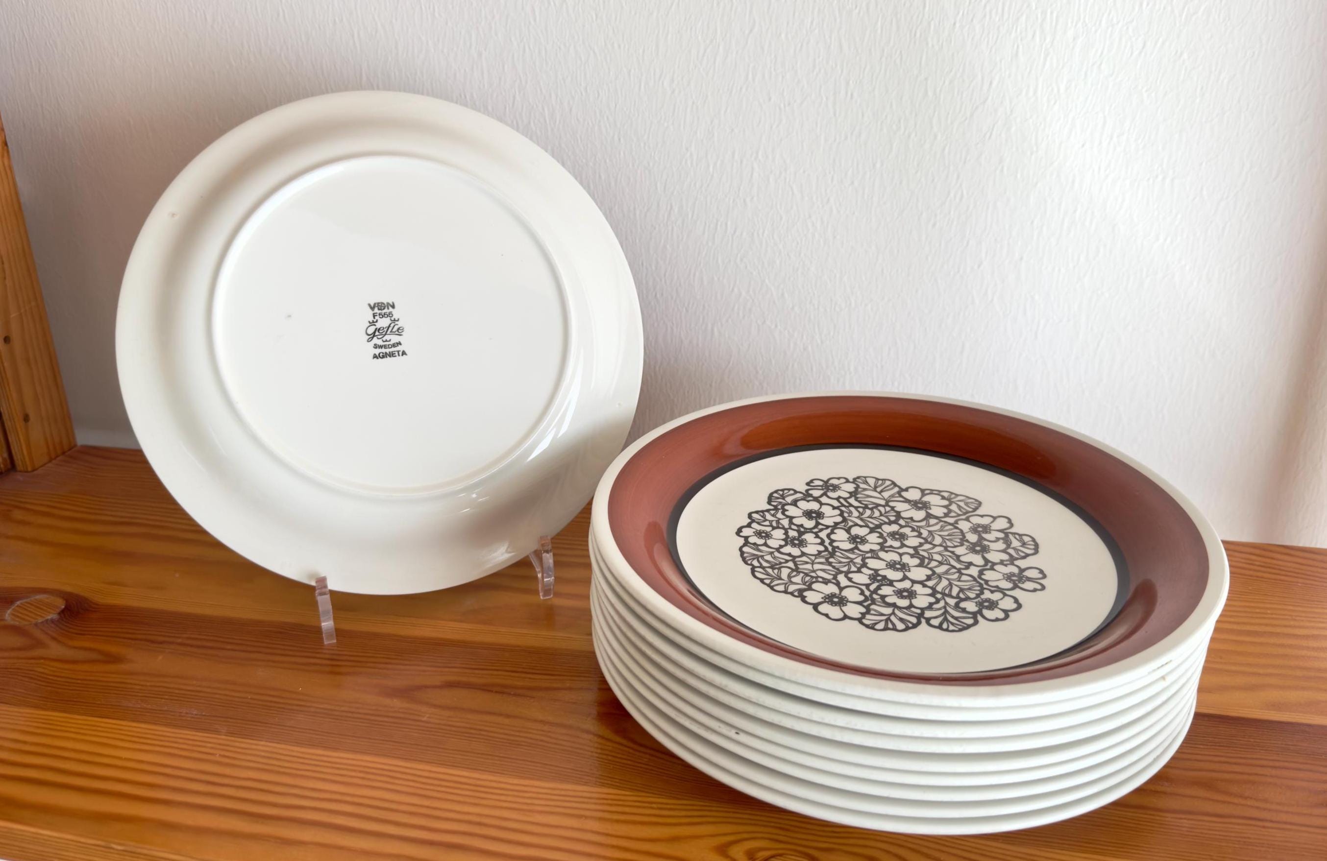Gefle ディナープレート 2枚セット 24cm ヴィンテージ ハンドペイント