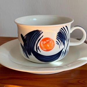 Arabia Finland Arctica Nova Tea Cup With Saucer Rare Vintage Design Ceramics Set by Dorrit von Fieandt