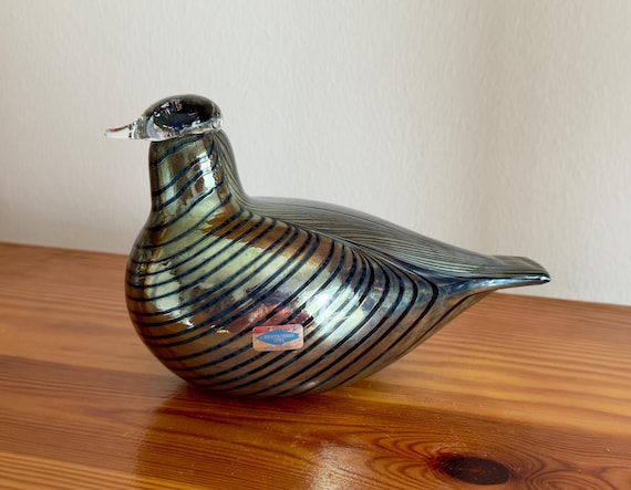 Oiva Toikka Atlas Glass Bird KOP Medium Company Bird Rare Blue and
