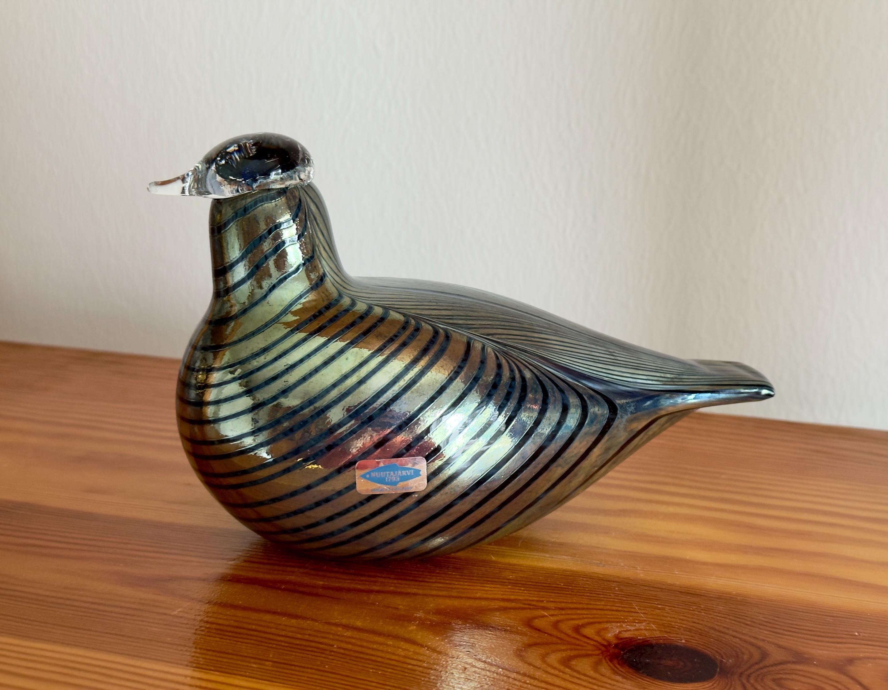 Oiva Toikka Atlas Glass Bird KOP Medium Company Bird Rare Blue and
