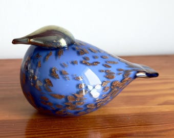 Oiva Toikka Flycatcher (sieppo) Footed Clear Glass Bird Extremely