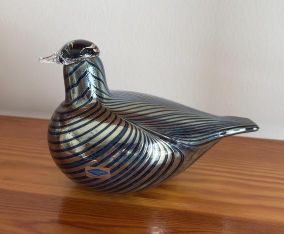 Oiva Toikka Atlas Glass Bird KOP Medium Company Bird Rare Blue and