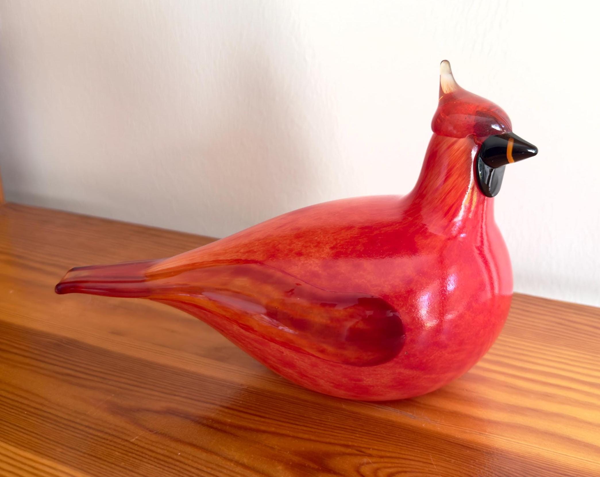 Oiva Toikka Red Cardinal (kardinaali) Glass Bird Figurine Rare