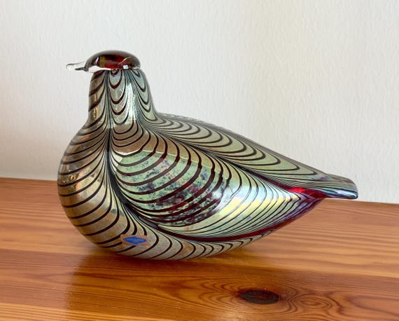 Oiva Toikka Pheasant (fasaani) Glass Bird Exquisite Ruby Red