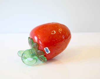 Nuutajärvi Finland Oiva Toikka Fruit Strawberry Mansikka spezielles seltenes Kunstglas