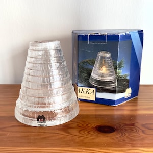 Muurla Finland Light House Candle Holder Hut For Tealight Vintage Finnish Lapland Design Glass With Original Box