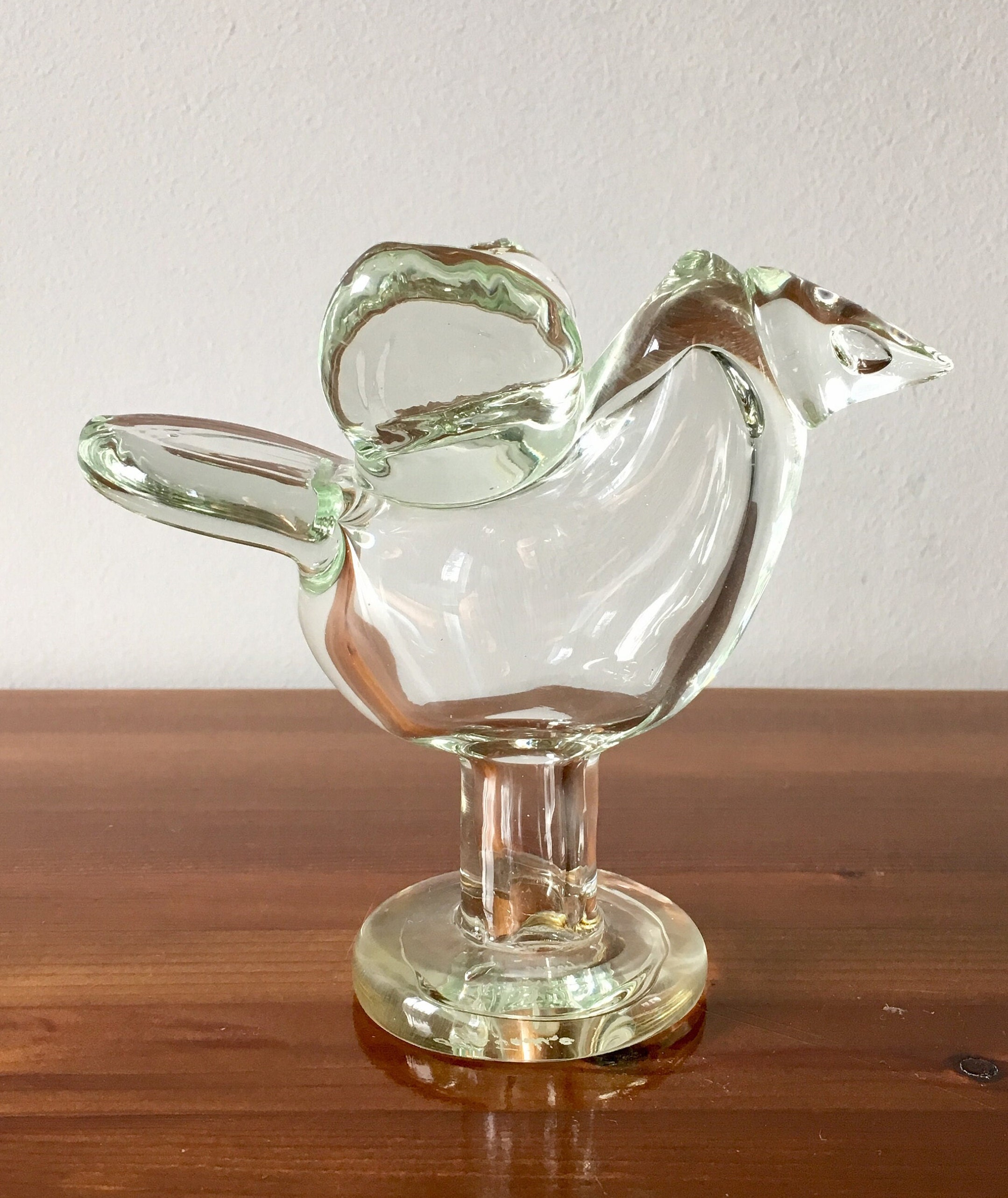 ガラス vintage sieppo/ Oiva Toikka Oiva Toikka Flycatcher (sieppo) Footed Clear Glass Bird