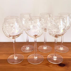 Kumela Finland Six Wine Glasses Tall Vintage Clear Design Glass Handmade in Finland