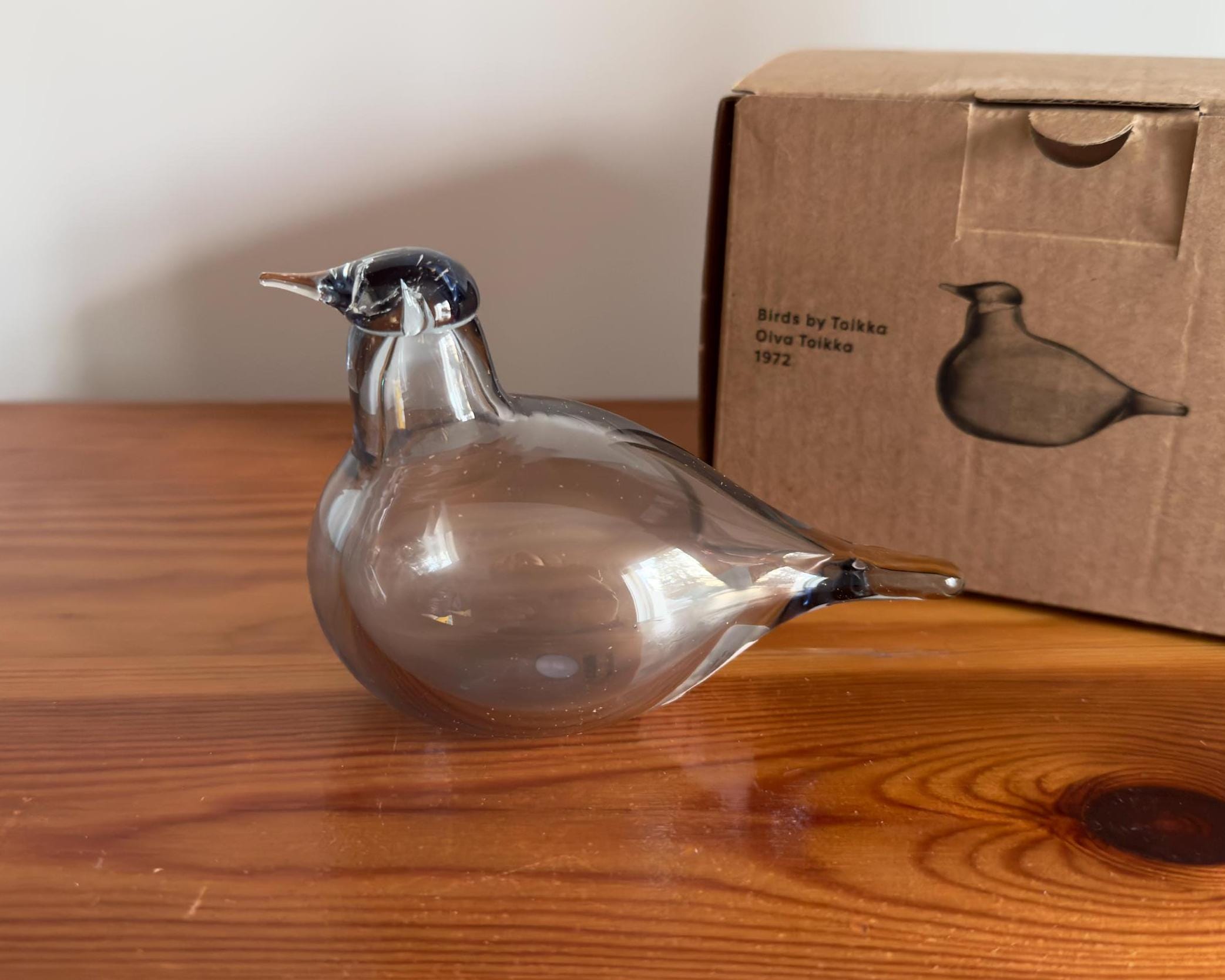 Oiva Toikka Little Tern (tirri) Recycled Clear Art Glass Bird