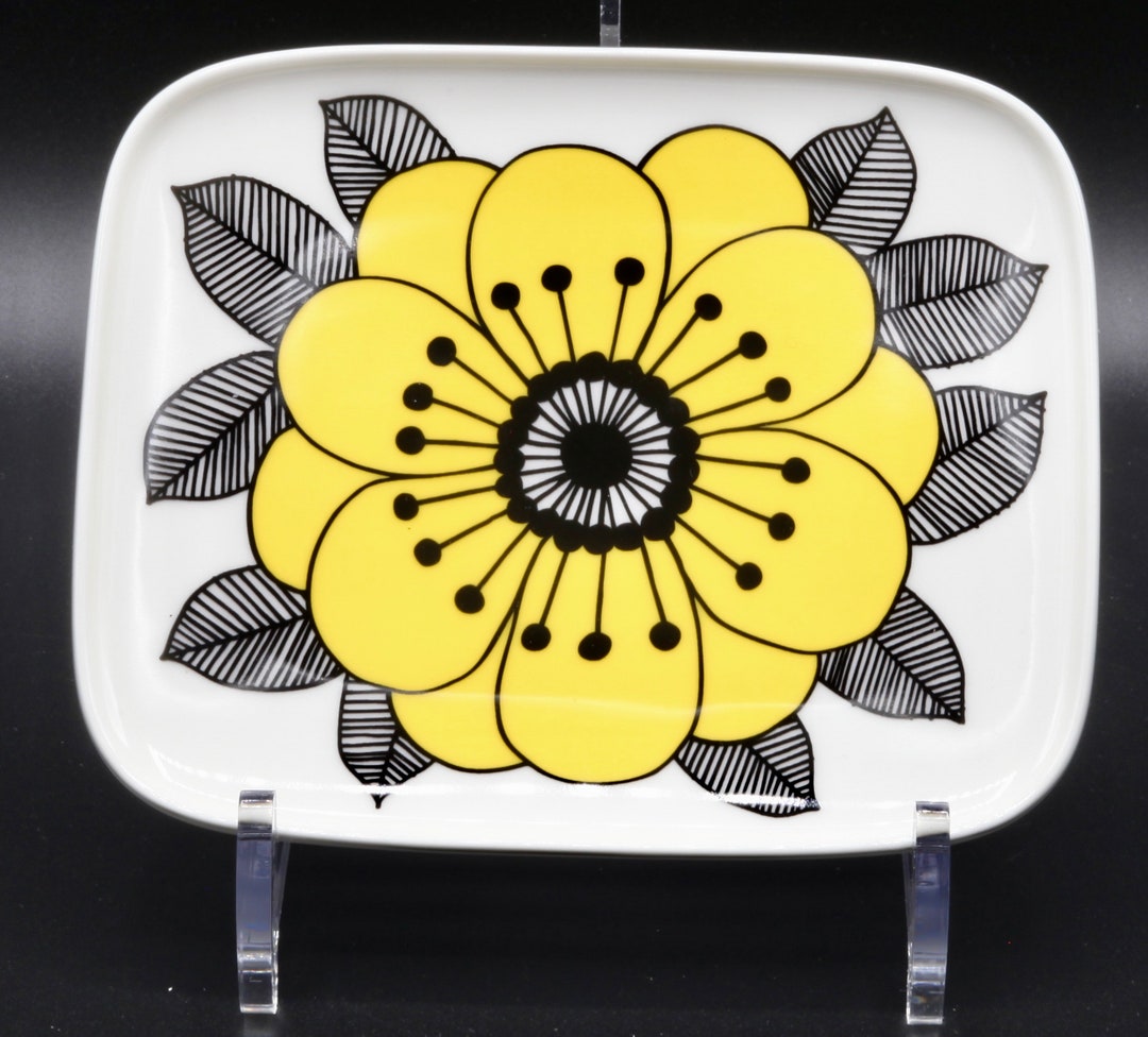 Marimekko Oiva Kestit Rectangular Plate Yellow Rare Limited Etsy