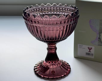 Iittala Finland Mariskooli Bowl Purple (Purppura) + Original Box Rare Design Glass by Marimekko