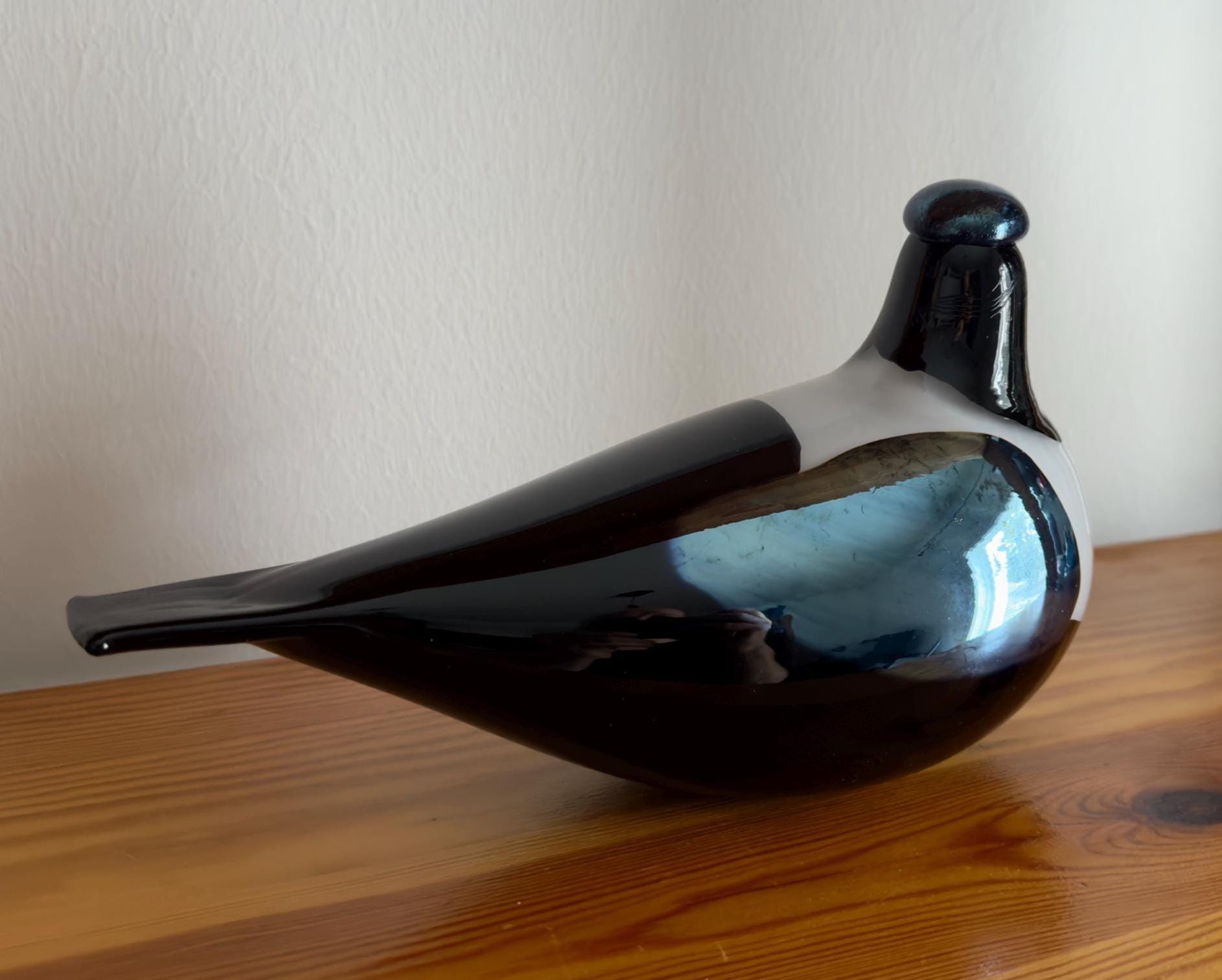 Oiva Toikka Magpie (harakka) Glass Bird Rare 1980s Elegant