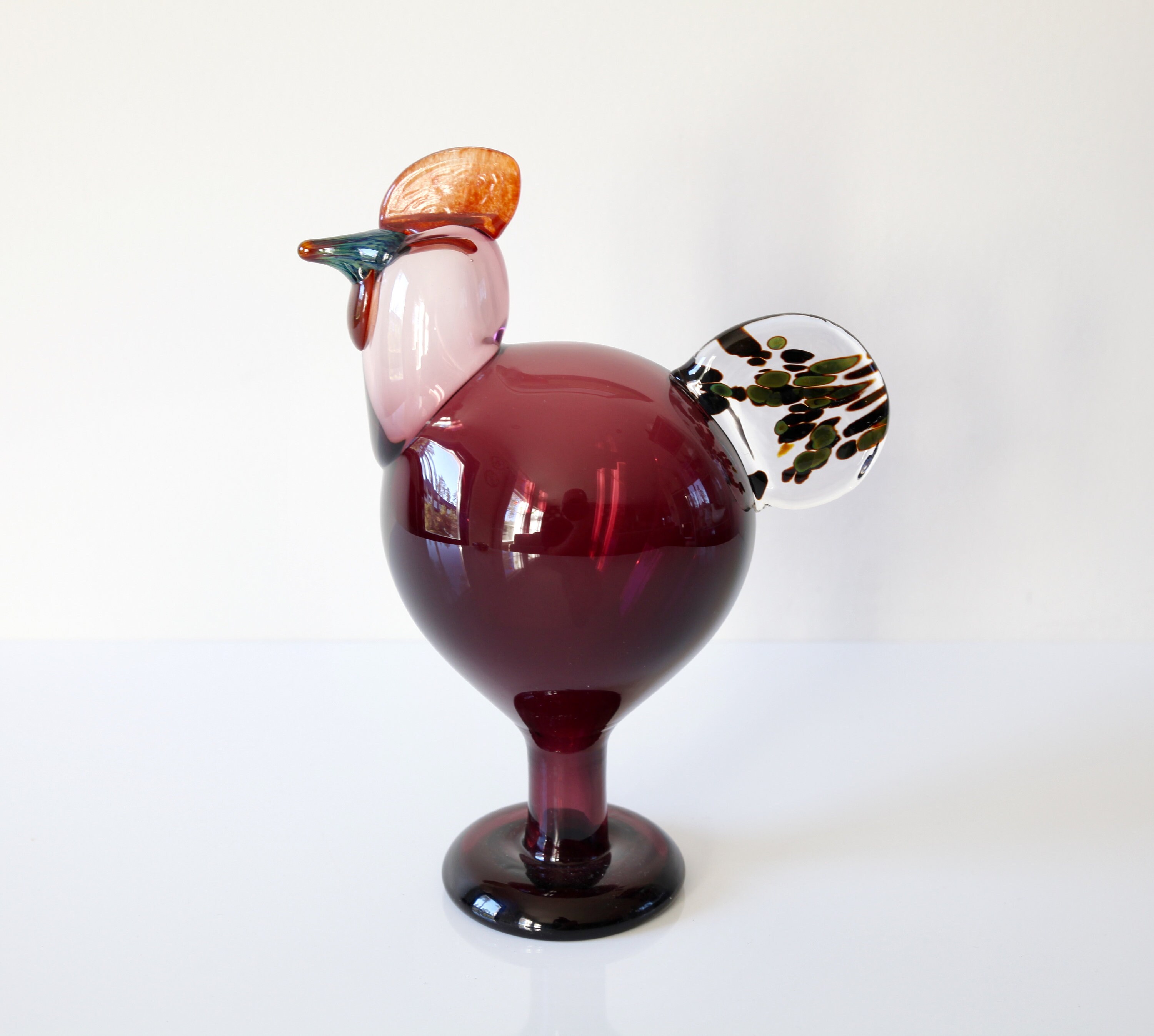 Oiva Toikka Kukko Rooster Annual Bird 1998 Art Glass Iittala
