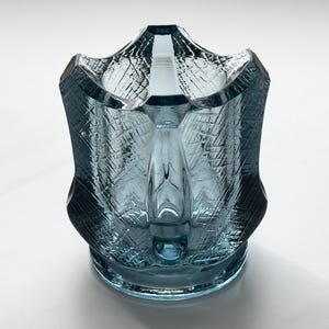 Vaso ou castiçal Riihimäen Lasi Alkio para Tealight Vintage Gasolina Arte colorida em vidro Design por Kalervo Kallio