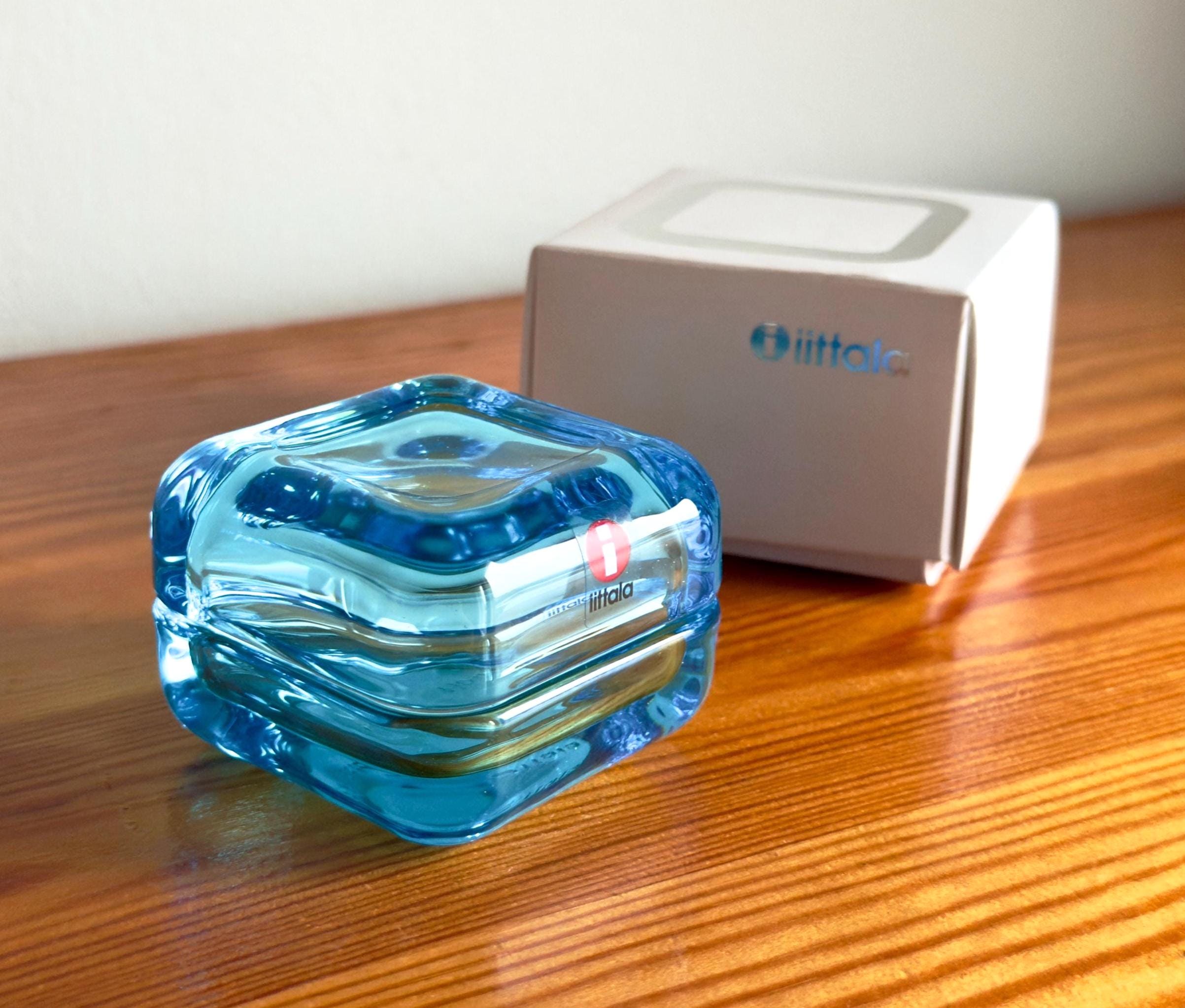Iittala Finland Vitriini Small Jewelry Glass Box Light Blue