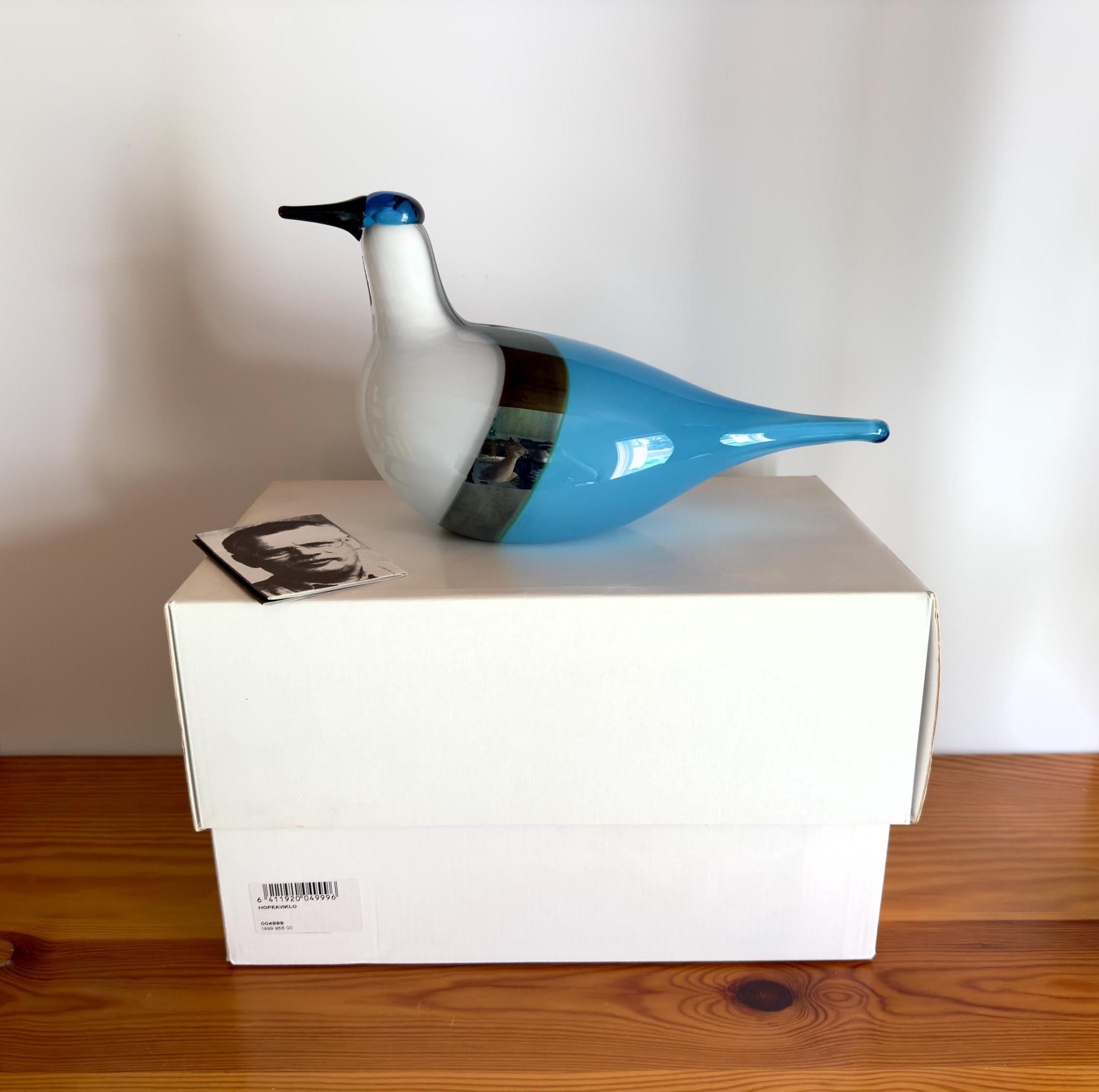 Oiva Toikka Hopeaviklo Rare Vintage Art Glass Bird With Original