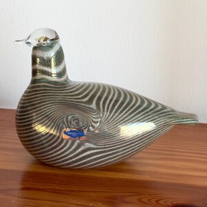 Oiva Toikka Long-tailed Duck (alli) White and Gold Glass Bird