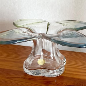 Helena Tynell Kukkainen Flower Vase Very Rare Vintage Design Art Glass by Riihimäen Lasi Finland