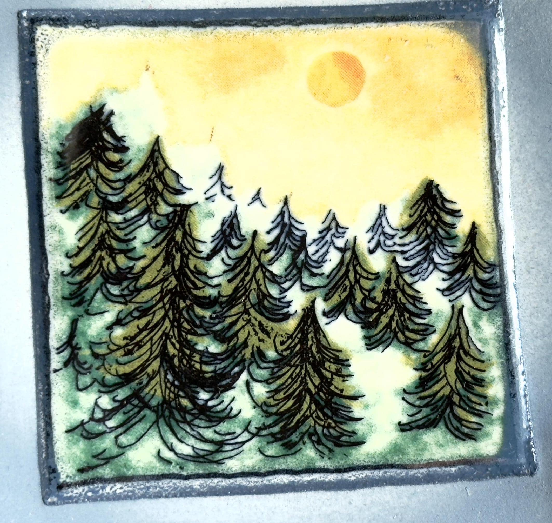 Halfi Luhli Sandström アートプレート フィンランド製 Arabia Finland Forest (metsä) Wall Plate Vintage Design Art