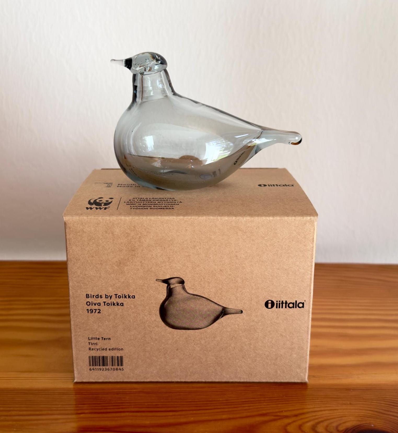 Oiva Toikka Little Tern (tirri) Glass Bird Recycled Clear Art