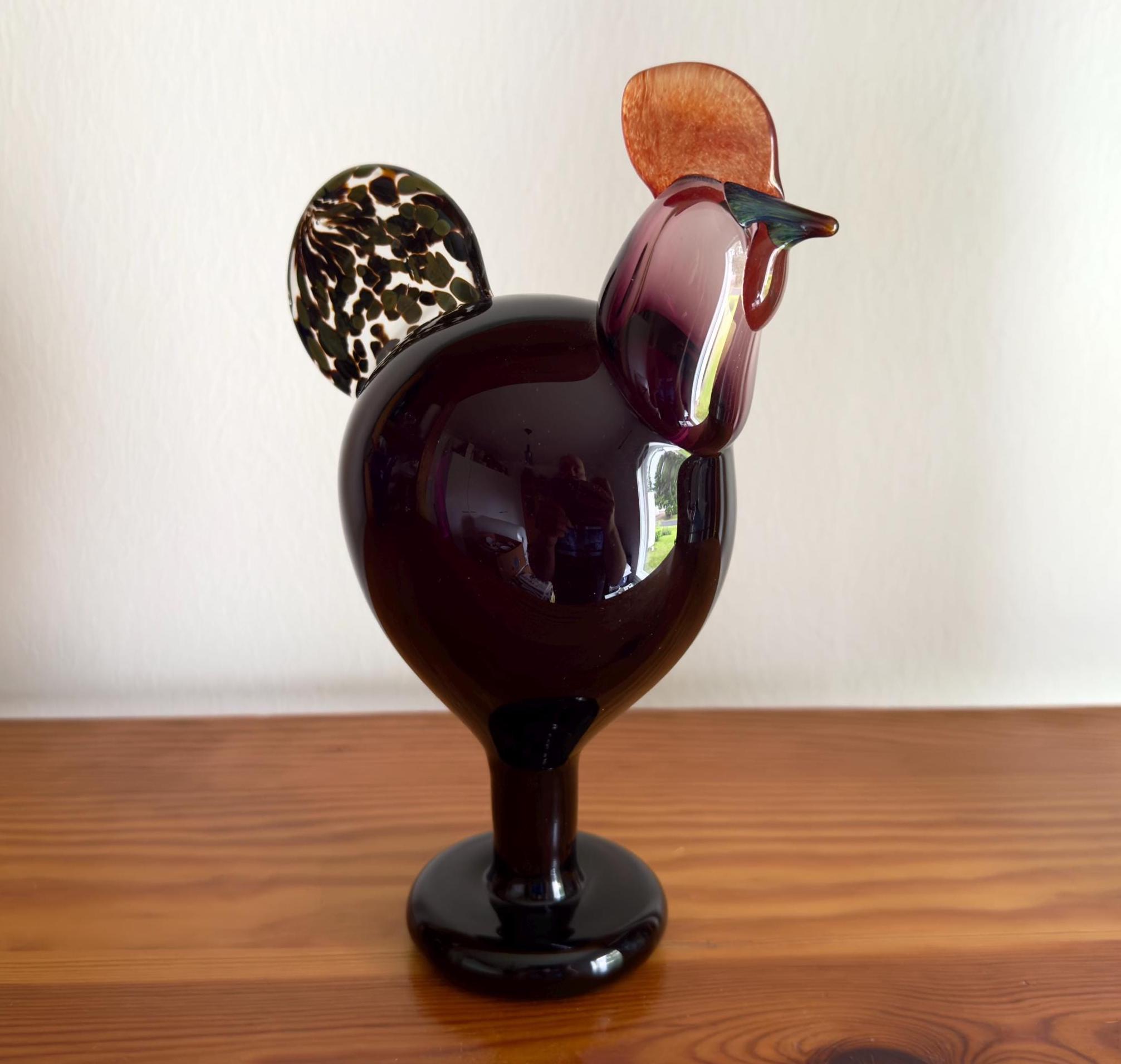 工芸品 Oiva Toikka Bird JUHLAKUKKO ROOSTER1997 Oiva Toikka Festive Rooster (kukko) Glass Bird 1997 25 Years