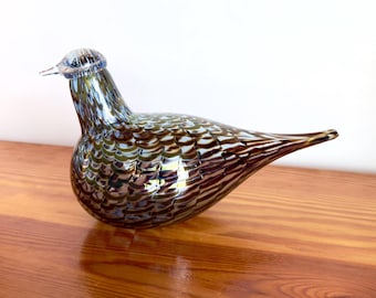 Oiva Toikka Magpie (harakka) Glass Bird Rare 1980s Elegant Design