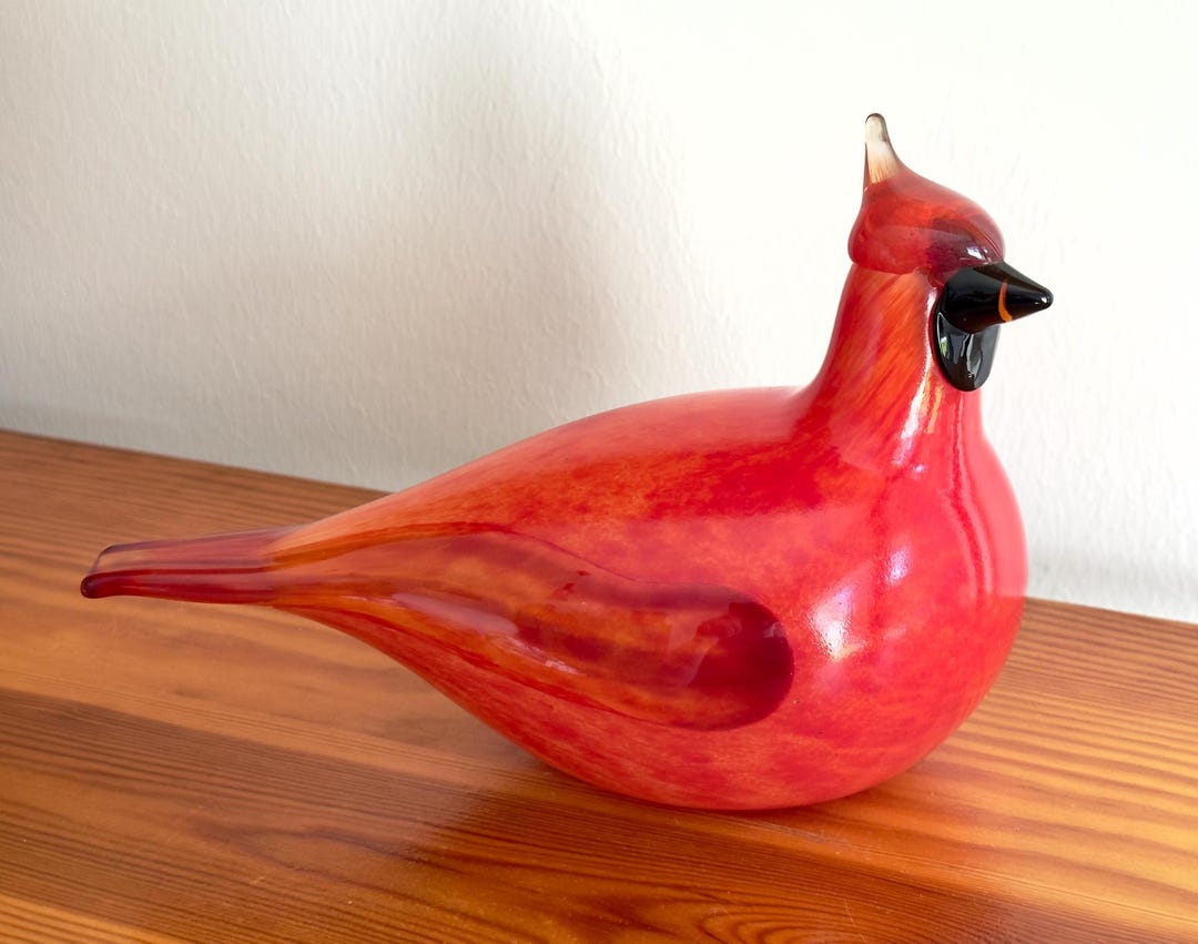 Oiva Toikka Red Cardinal (kardinaali) Glass Bird Figurine Rare