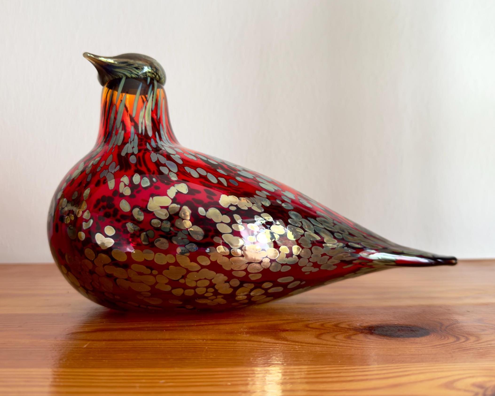 Ruby Bird レッド Oiva Toikka バード 廃盤カラー 箱なし Oiva Toikka Ruby Bird (rubiinilintu) Original Exquisite Ruby Red