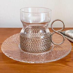 Iittala Finland Tsaikka Hot Drink Glass With Dessert Plate Vintage Design Glasses by Timo Sarpaneva Multiple Available