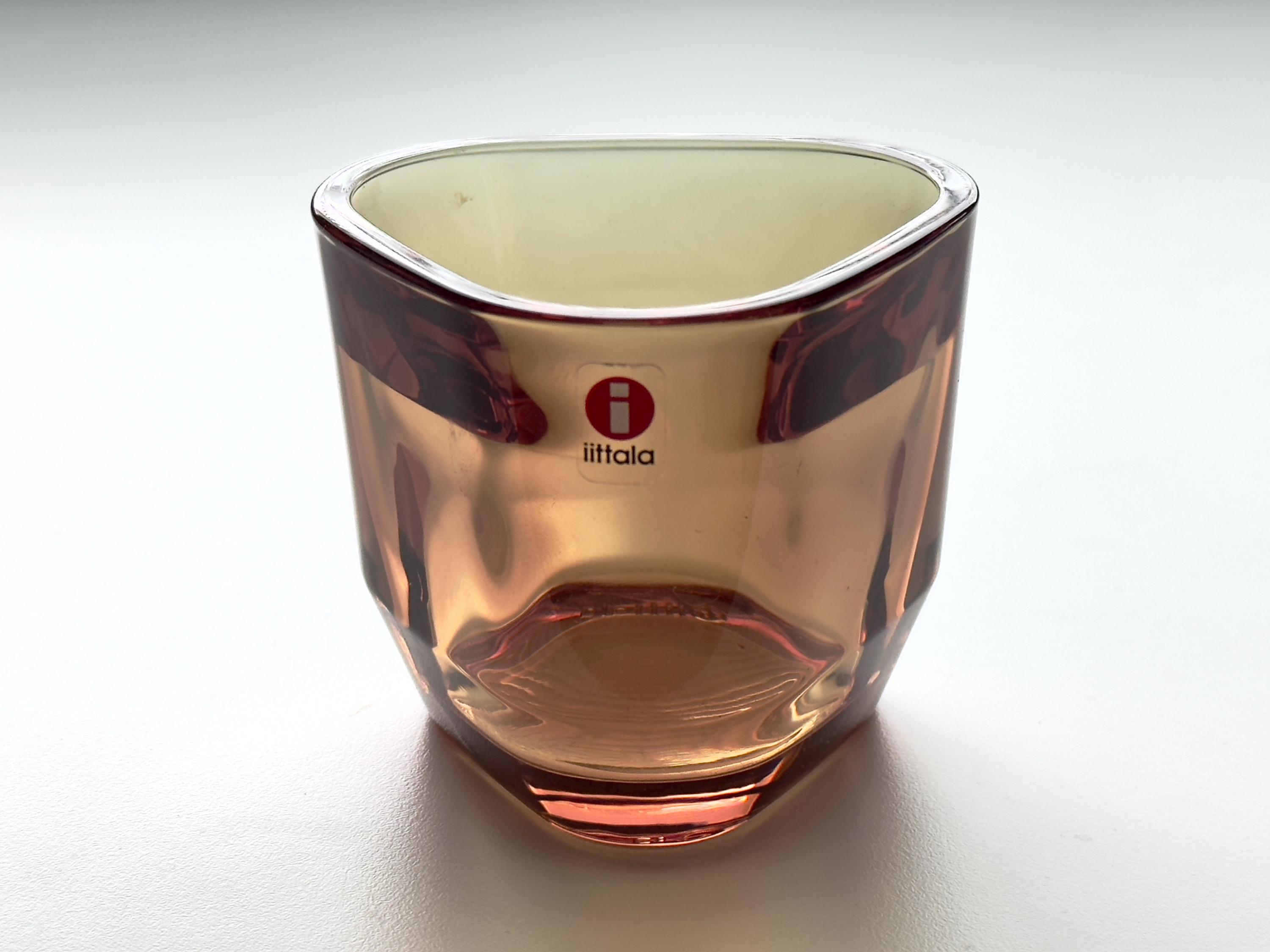Iittala Finland Tris Rose Olive (Ruusuoliivi) Very Rare Glass Candle Holder for Tealight By Alfredo Häberli