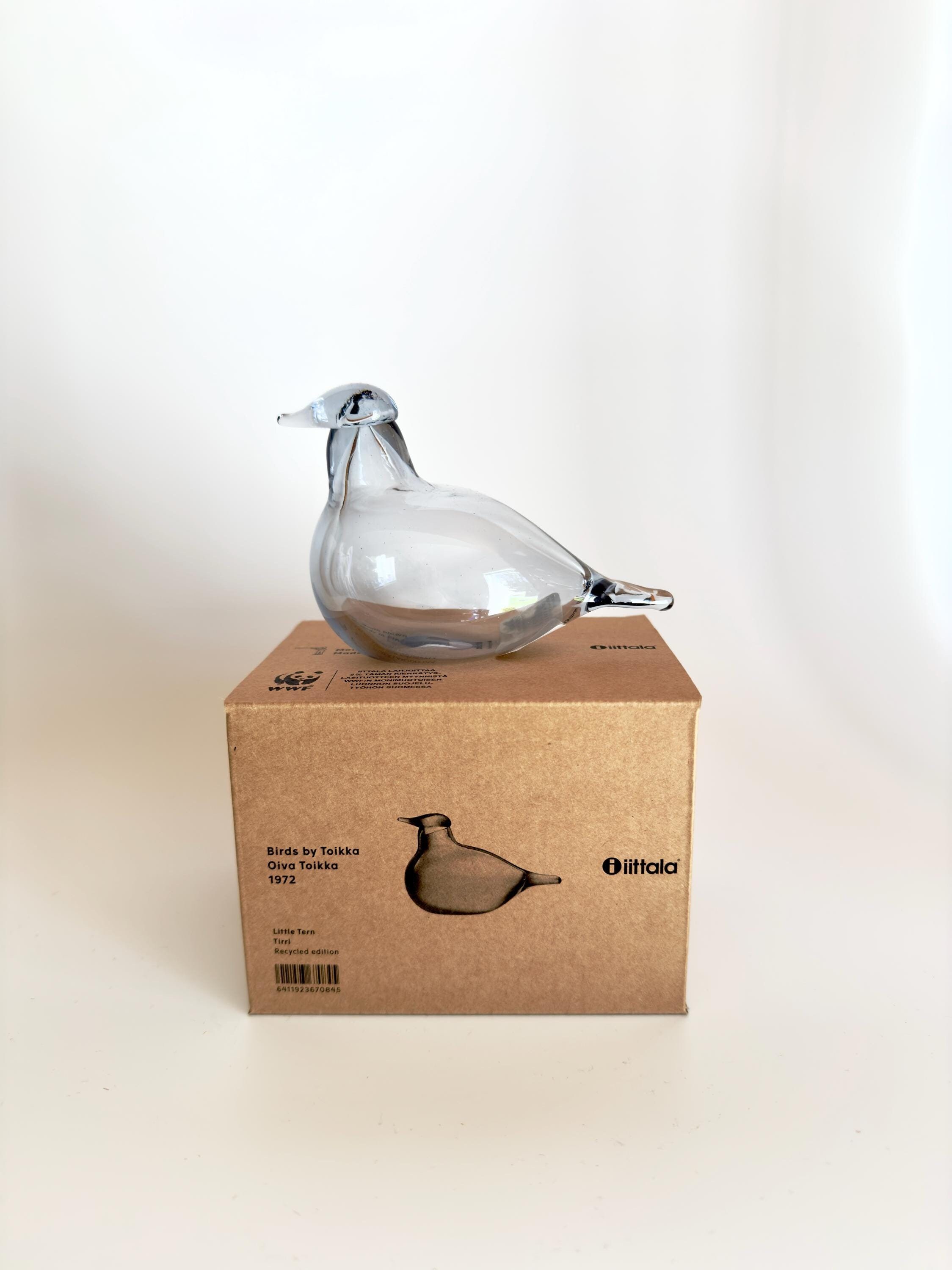 Oiva Toikka Little Tern (tirri) Recycled Clear Art Glass Bird