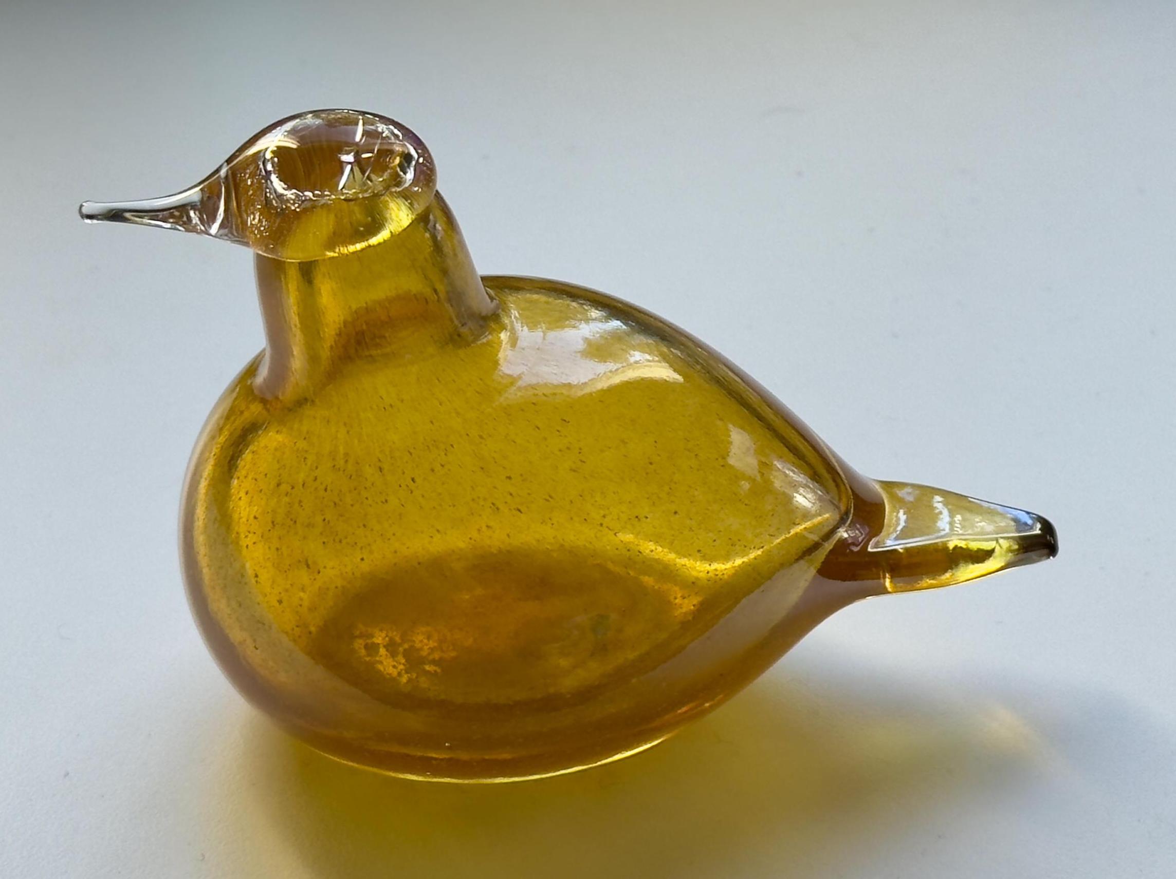 Oiva Toikka Little Tern (tirri) Glass Bird Yellow Golden Art Glass