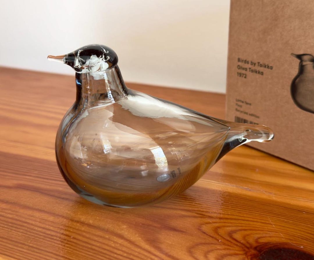 Oiva Toikka Little Tern (tirri) Glass Bird Recycled Clear Art