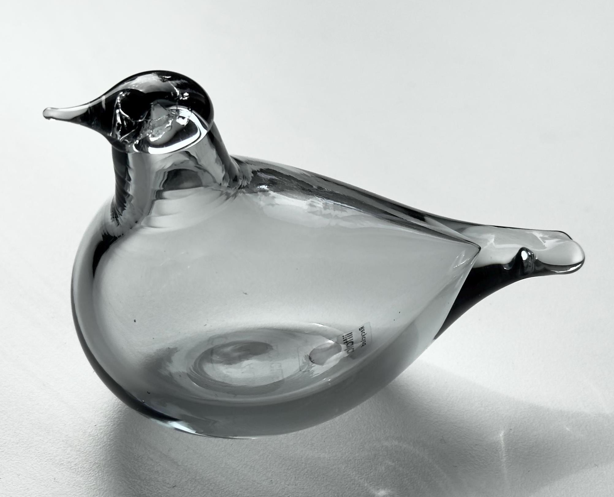 Oiva Toikka Little Tern (tirri) Glass Bird Recycled Clear Art