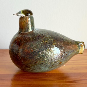 Oiva Toikka Finnboard Super Rare Tail Special Art Glass Bird by