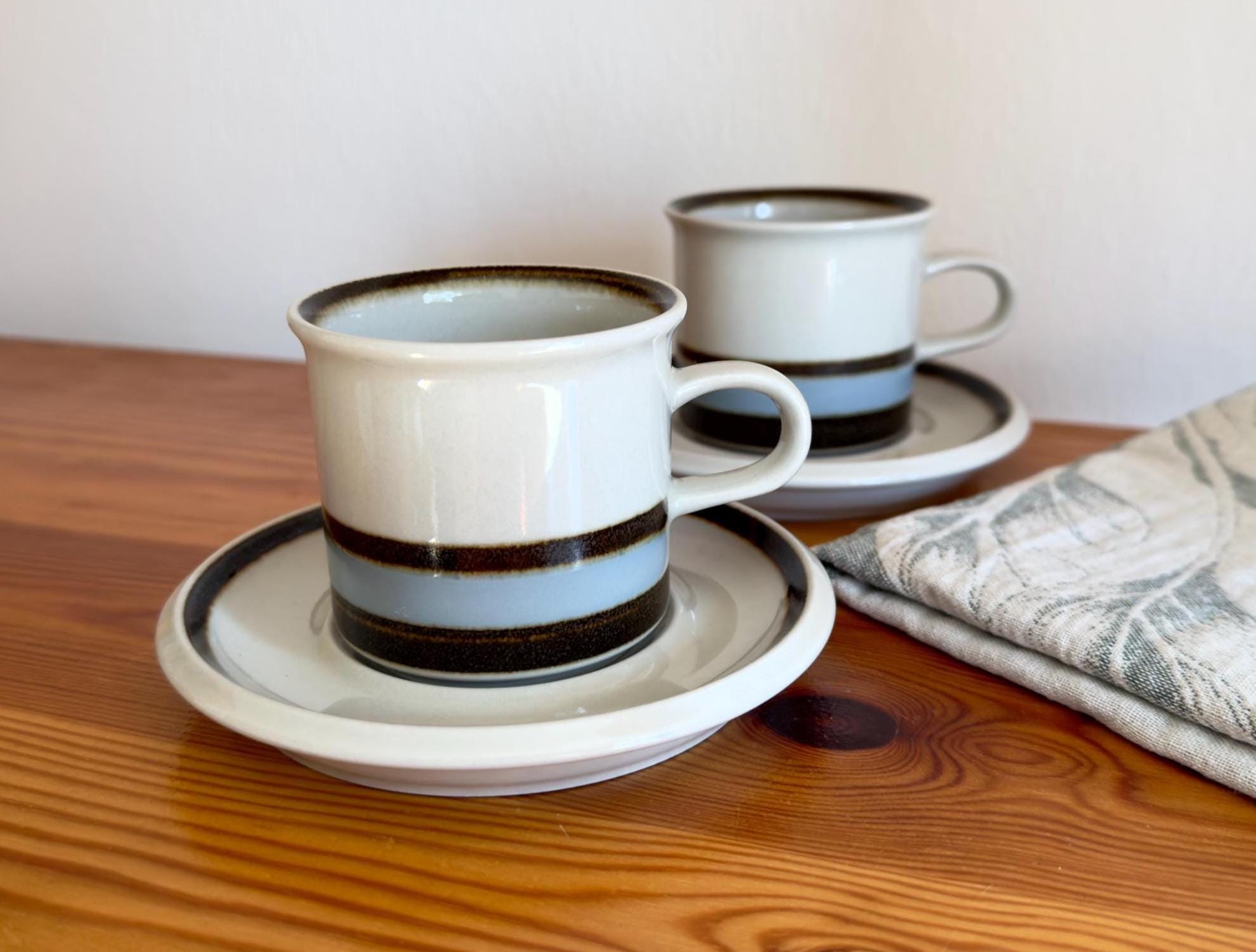 Arabia Finland Suvanto Two Espresso Coffee Cups With Saucers 4 Pcs